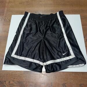 Nike Black/Silver Shimmer Dazzle Reversible Baggy Heavy Hoop Shorts Mens LG Y2K
